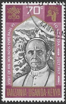 Kenya Uganda and Tanzania 1969 Visit of Pope Paul VI SG 267 Fine Used