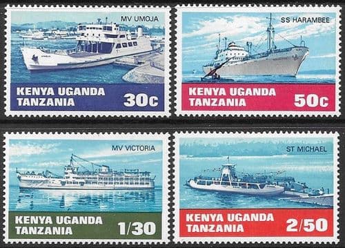 Kenya Uganda and Tanzania 1969 Water Transport Set Fine Mint