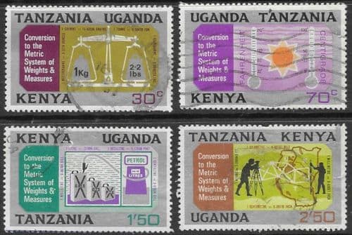 Kenya Uganda and Tanzania 1971 Conversion to Metric System Set Fine Used