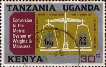 Kenya Uganda and Tanzania 1971 Conversion to Metric System SG 288 Fine Used