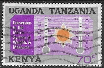 Kenya Uganda and Tanzania 1971 Conversion to Metric System SG 289 Fine Used