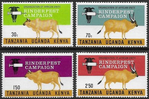 Kenya Uganda and Tanzania 1971 Rinderpest Campaign Set Fine Mint