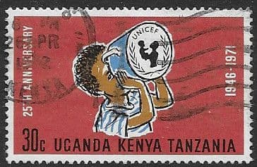 Kenya Uganda and Tanzania 1972 UNICEF SG 310 Fine Used