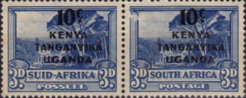Kenya Uganda Tanganyika 1941 South Africa Overprint Pair SG 152 Fine Mint