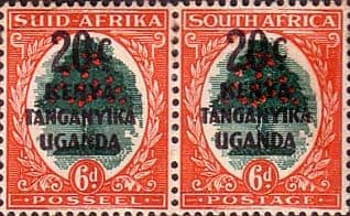 Kenya Uganda Tanganyika 1941 South Africa Overprint SG 153 Pair Fine Mint