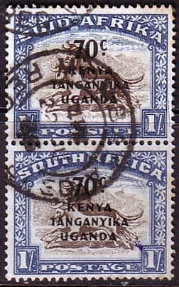 Kenya Uganda Tanganyka 1941 South Africa Overpint SG 154 Vertical Pair Fine Used