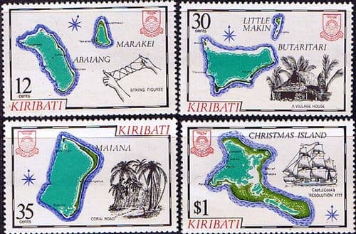 Kiribati 1981 Island Maps Set Fine Mint