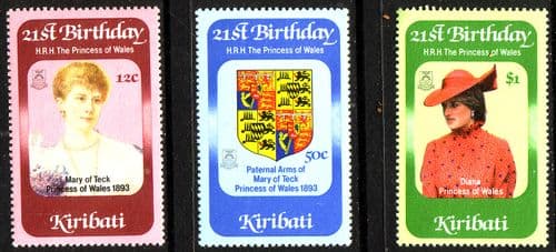 Kiribati 1982 Diana 21st Birthday Set Fine Mint