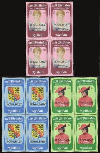 Kiribati 1982 Royal Baby Block of 4 Set Fine Mint