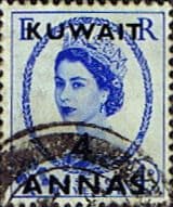 Kuwait 1952 Queen Elizabeth II British Stamps Overprinted SG 99 Fine Used