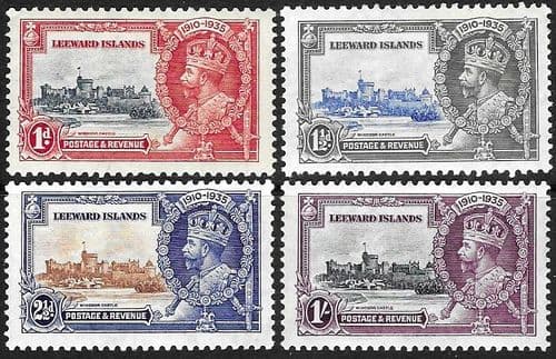 Leeward Islands 1935 King George V Silver Jubilee Set Fine Mint