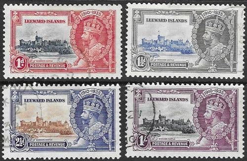 Leeward Islands 1935 King George V Silver Jubilee Set Fine Used