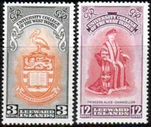 Leeward Islands 1951 British West Indies University College Set Fine Mint