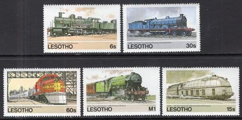 Lesotho 1984 Railways of the World Set Fine Mint