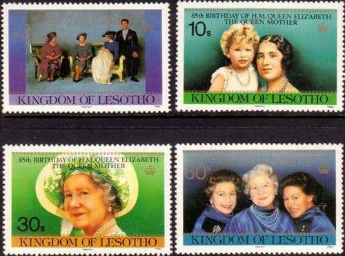 Lesotho 1985 Queen Mother Life and Times Set Fine Mint