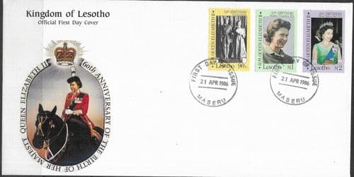 Lesotho 1986 Queen Elizabeth 60th Birthday First Day Cover