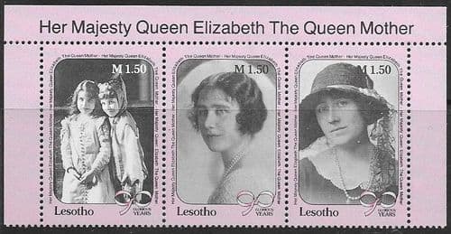 Lesotho 1990 Queen Mother 90th Birthday Set Fine Mint