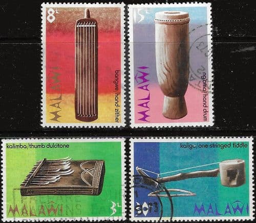 Malawi 1973 African Musical Instruments Set Fine Used