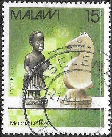 Malawi 1988 Chess. Local and Staunton chess pieces SG 780 Fine Used