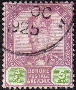 Malay State of Johore 1904 SG 65 Sultan Sir Ibrahim Fine Used