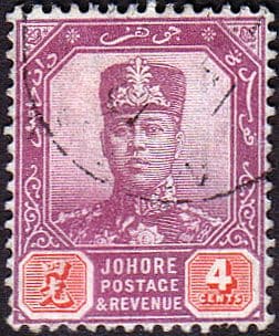 Malay State of Johore 1910 SG 81 Sultan Sir Ibrahim Fine Used