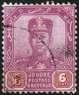 Malay State of Johore 1922 SG 110 Sultan Sir Ibrahim Fine Used
