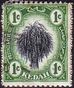 Malay State of Kedah 1912 SG 1 Sheaf of Rice Fine Used