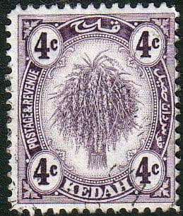 Malay State of Kedah 1922 SG 54 Sheaf of Rice Fine Used