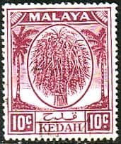 Malay State of Kedah 1950 SG 82 Sheaf of Rice Fine Used