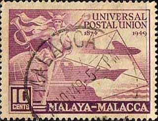 Malay State of Malacca 1949 Universal Postal Union SG 18 Fine Used