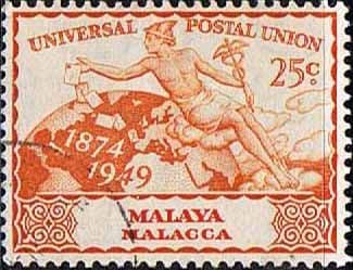 Malay State of Malacca 1949 Universal Postal Union SG 20 Fine Used