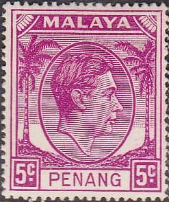Malay State of Penang 1949 SG 7 King George VI Head Fine Mint