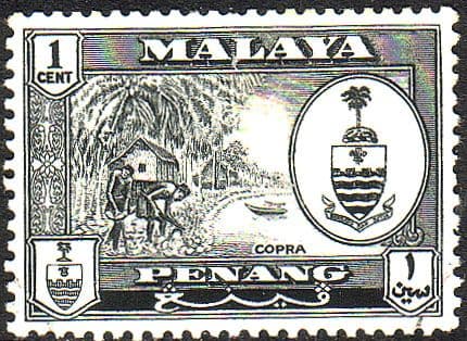 Malay State of Penang 1960 SG 55 Coat of Arms and Copra Fine Used