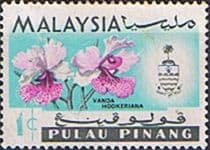Malay State of Penang 1965 Orchids SG 66 Fine Used