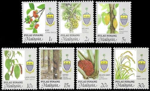 Malay State of Penang 1986 Agricultural Products of Malaysia Set Fine Mint
