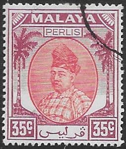 Malay State of Perlis 1951 Raja Syed Putra SG 22 Fine Used