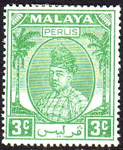 Malay State of Perlis 1951 Raja Syed Putra SG 9 Fine Mint