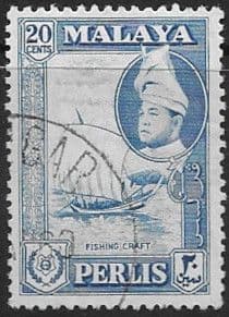 Malay State of Perlis 1957 SG 36 Fishing Boat Fine Used