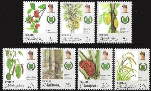 Malay State of Perlis 1986 Agricultural Products of Malaysia Set Fine Mint