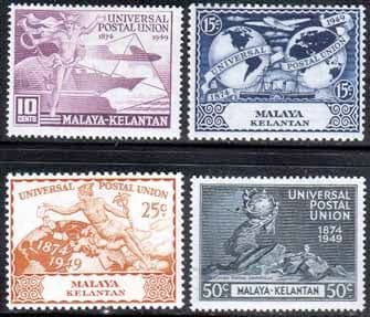 Malaya Kelantan 1949 Universal Postal Union Set Fine Mint