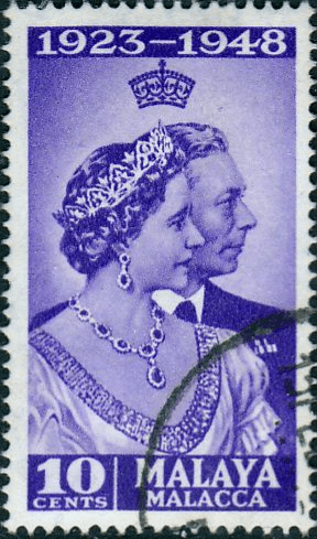Malaya Malacca 1948 King George VI Royal Silver Wedding SG 1 Fine Used
