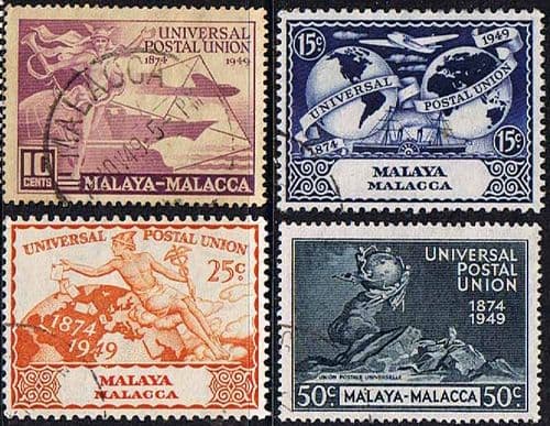 Malaya Malacca 1949 Universal Postal Union Set Fine Used