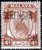Malaya Negri Sembilan 1949 Coat of Arms SG 45 Fine Used