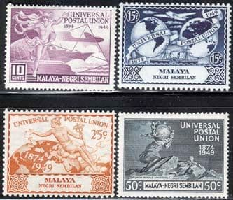 Malaya Negri Sembilan 1949 Universal Postal Union Set Fine Mint