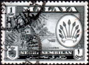 Malaya Negri Sembilan 1957 SG 68 Copra Fine Used