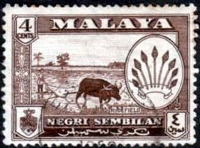 Malaya Negri Sembilan 1957 SG 70 Rice Field Fine Used