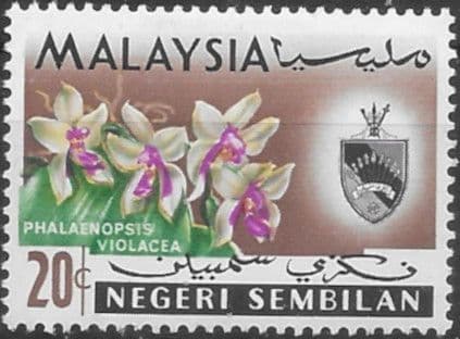 Malaya Negri Sembilan 1965 Orchids SG 87 Fine Mint