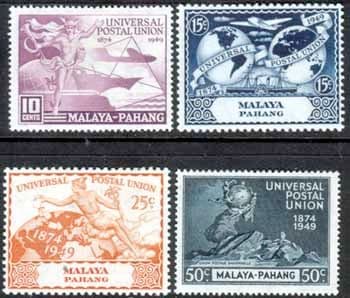 Malaya Pahang 1949 Universal Postal Union Set Fine Mint
