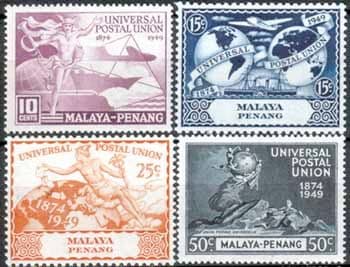 Malaya Penang 1949 Universal Postal Union Set Fine Mint