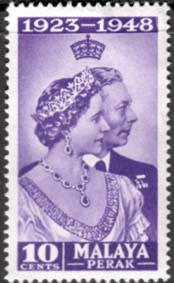 Malaya Perak 1948 King George VI Royal Silver Wedding SG 122 Fine Mint